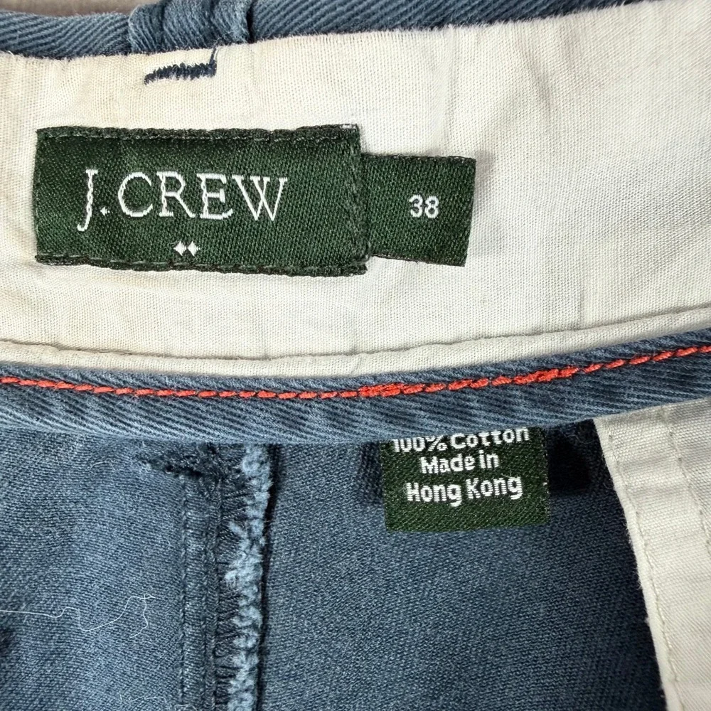 J.Crew Chino Shorts Mens 38 Navy‎ Blue Embroidered Golf Club Motif Cotton Twill